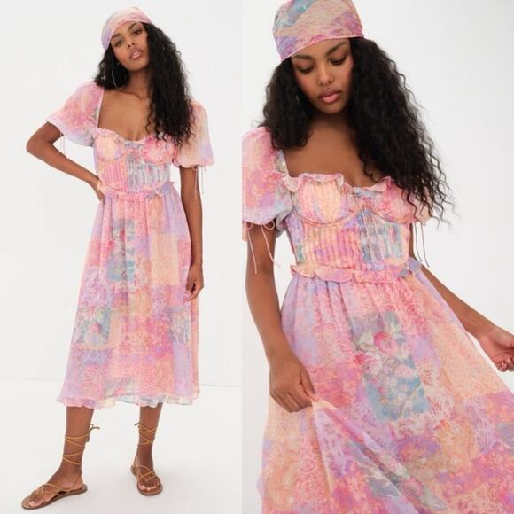 For Love & Lemons Odessa Midi Dress S - Picture 1 of 9